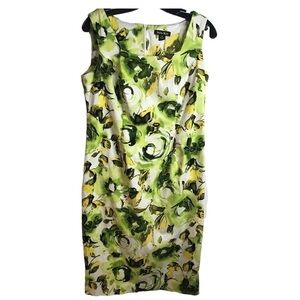 Dana Kay Floral Green, Yellow and White Dress Size 10